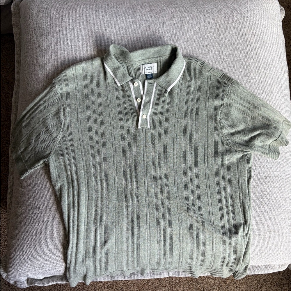 American Eagle Outfitters Sage Polo Shirt